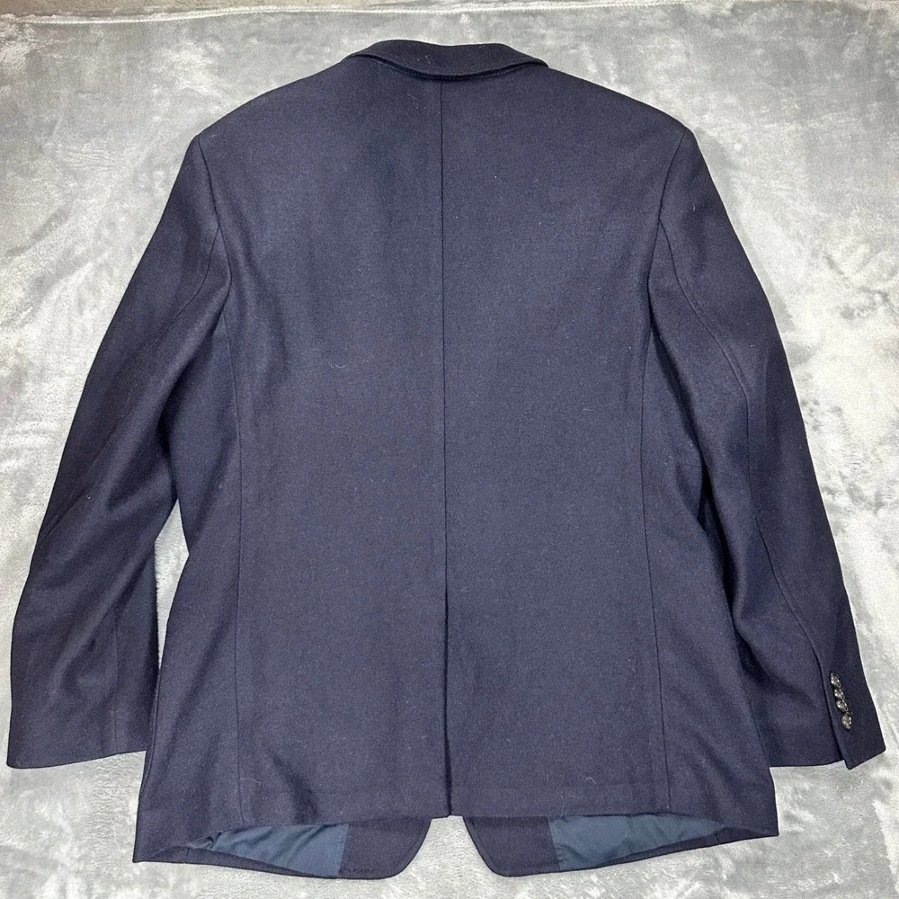 Banana Republic Mens 44R Slim Fit Navy Blue Mario Bellucci Italian Wool Blazer